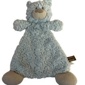 Demdaco Blake Bear Rattle Blankie Lovey Blue Plush Cozies Collection 13" x 11"